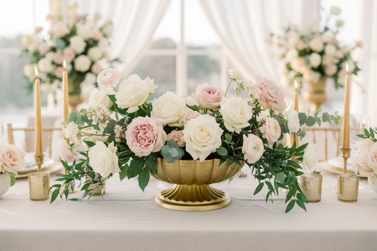 Bannière florale mariage - version lumineuse
